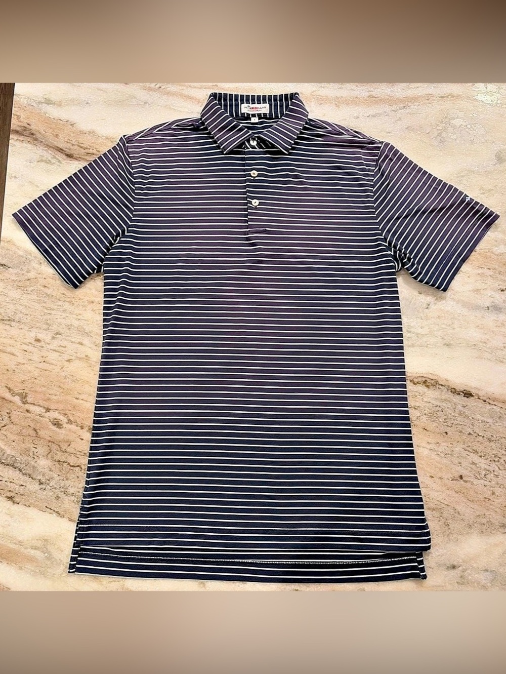 Peter Millar Summer Comfort Bandon Dunes Golf Polo Striped Blue Men’s Small (S)